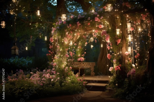 Fairy Tale Garden: Create a whimsical scene with flowers surrounded.