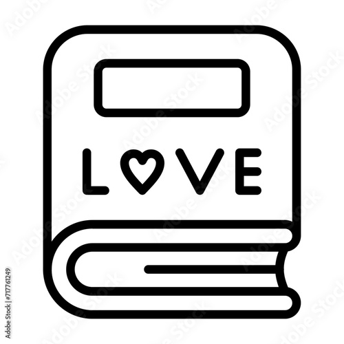 Love story book Vector Icon