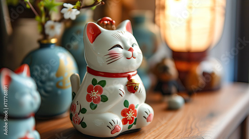 Maneki-neko figurine- japanese lucky cat photo