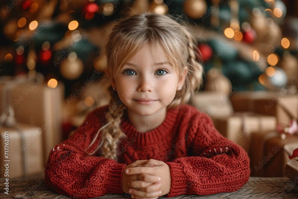 Holiday Hair: A Little Girl's Christmas Smile Generative AI Holiday Hair: A Little Girl's Christmas Smile Generative AI