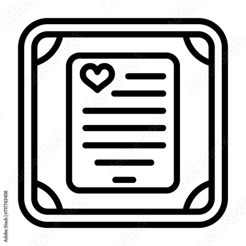 Love poem in a frame Vector Icon