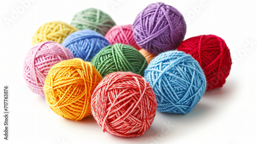 Many colorful yarn balls