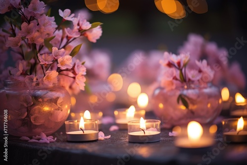 Candlelit Blossoms  Place candles strategically to illuminate flowers.