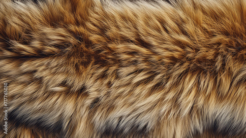 texture of long light brown natural luxurious fur closeup