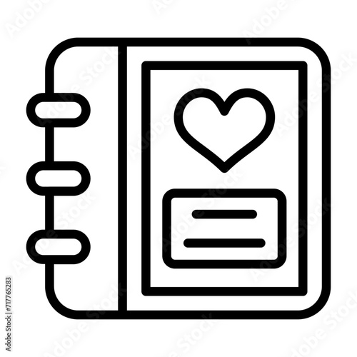 Romantic photo album Vector Icon