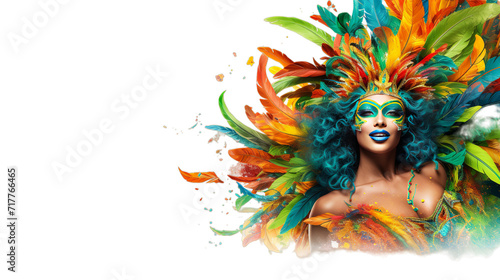 Brazilian carnival - dancer woman at brazilian carnival for celebration, Generative ai