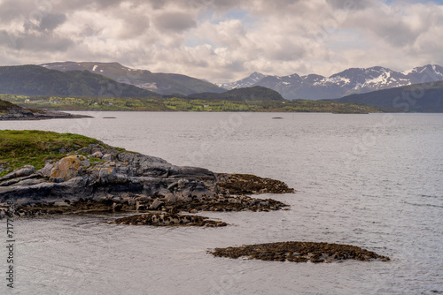 The Atlantic Ocean Road or the Atlantic Road,  an 8.3-kilometer long section of County Road 64 that runs through an archipelago in Hustadvika and Averøy  photo