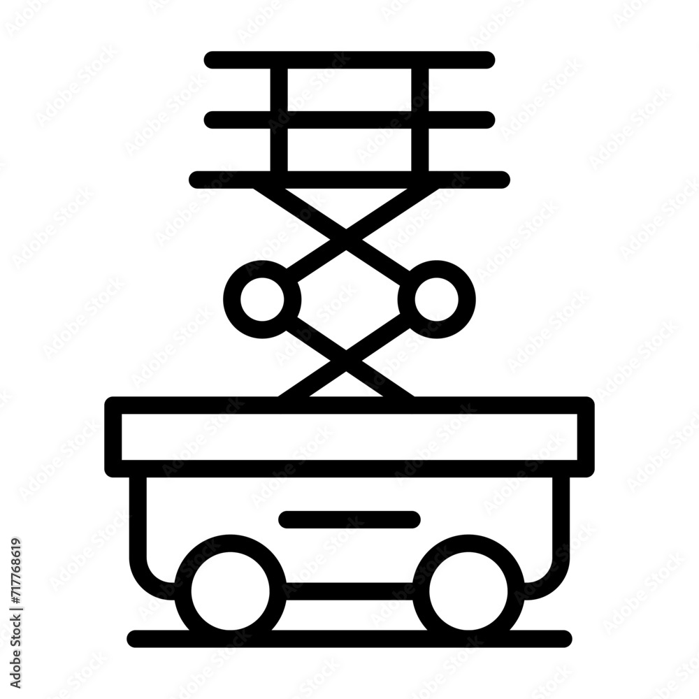 Scissor Lift Vector Icon Scissor Lift Vector Icon