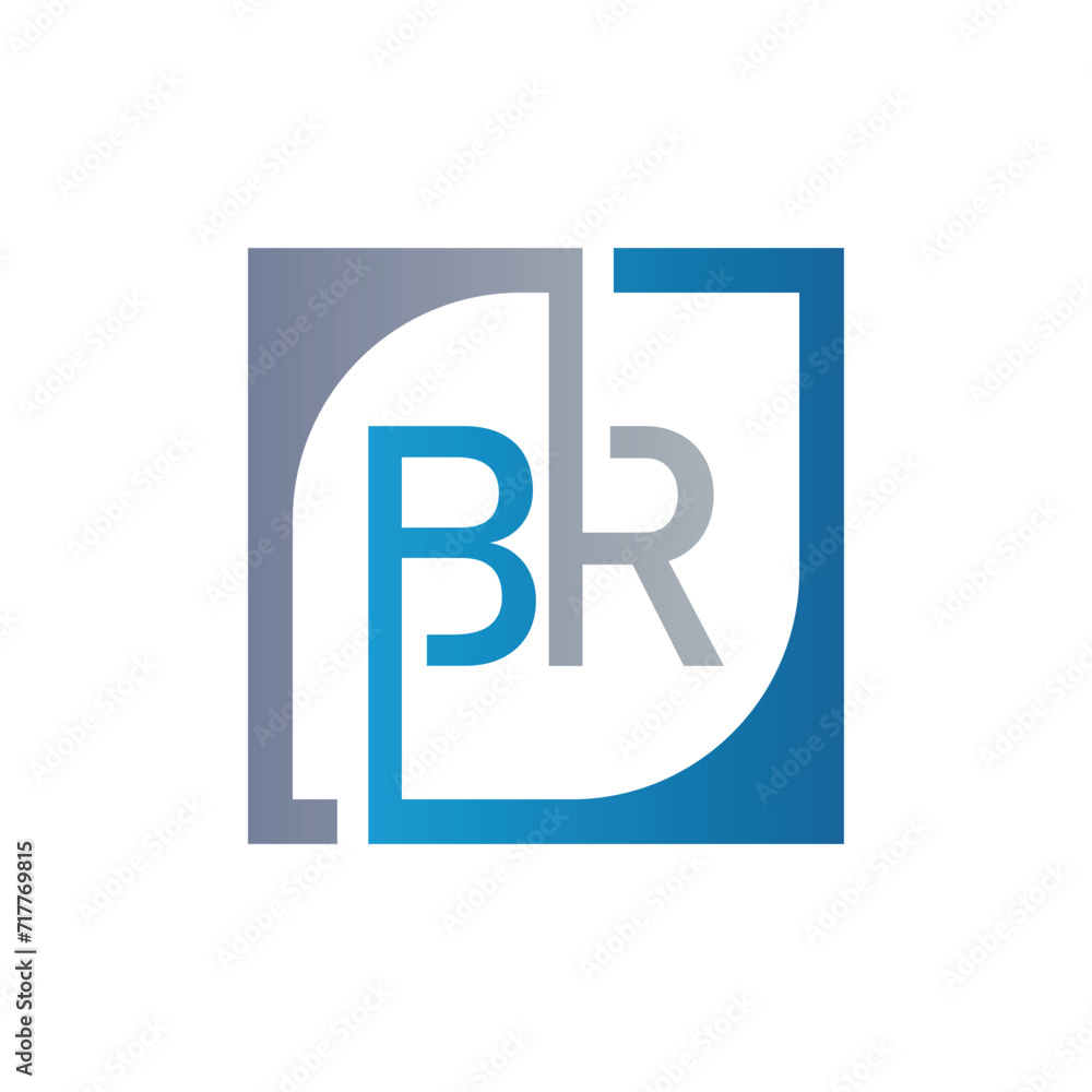 Obraz premium BR Logo Design Template Vector With Square Background.