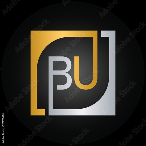 BU Logo Design Template Vector With Square Background.