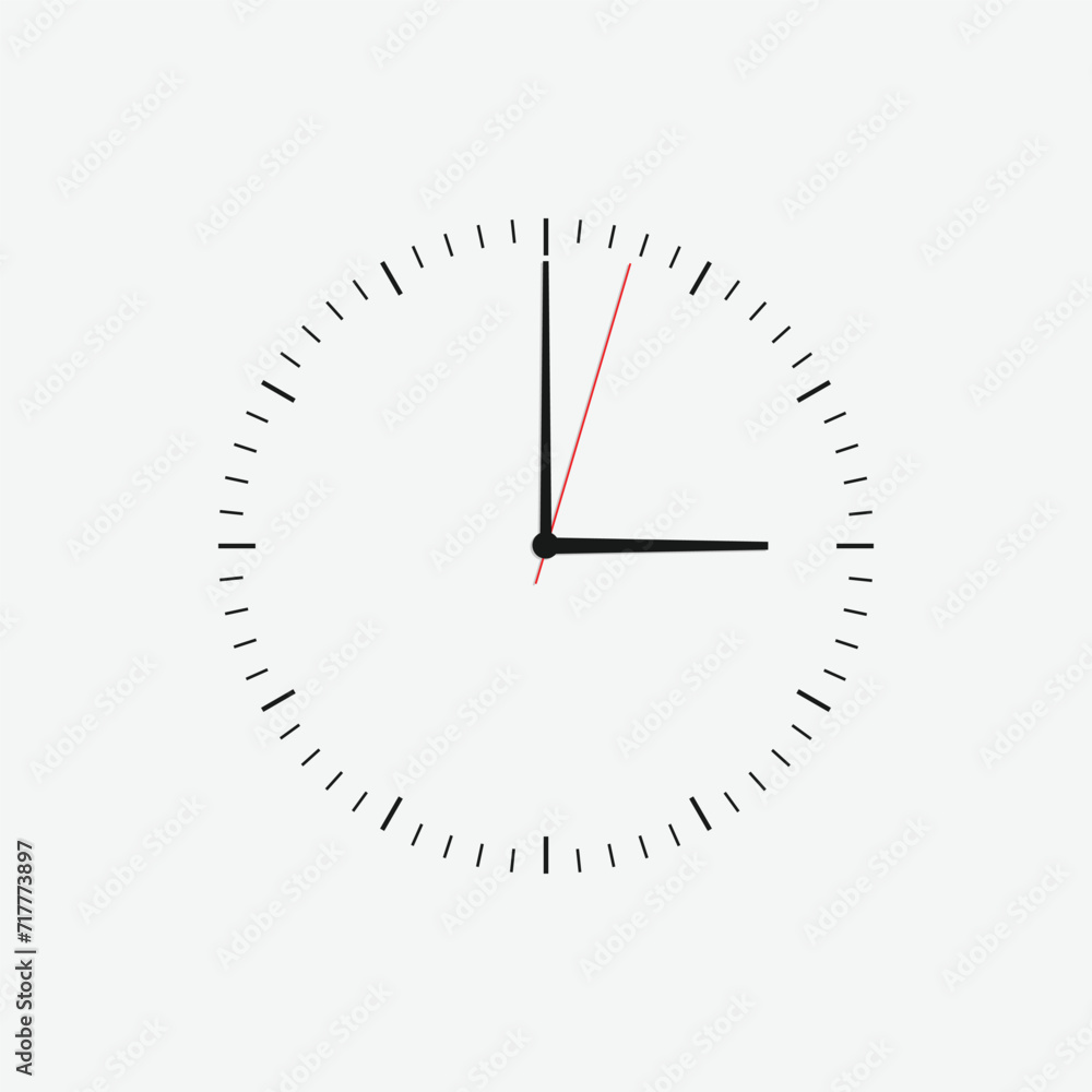 Wall clock vector icon. Classic black and white circle wall clock flat style symbol. Simple icon for graphic, web, ui ux, mobile design Wall clock vector icon. Classic black and white circle wall clock flat style symbol. Simple icon for graphic, web, ui ux, mobile design