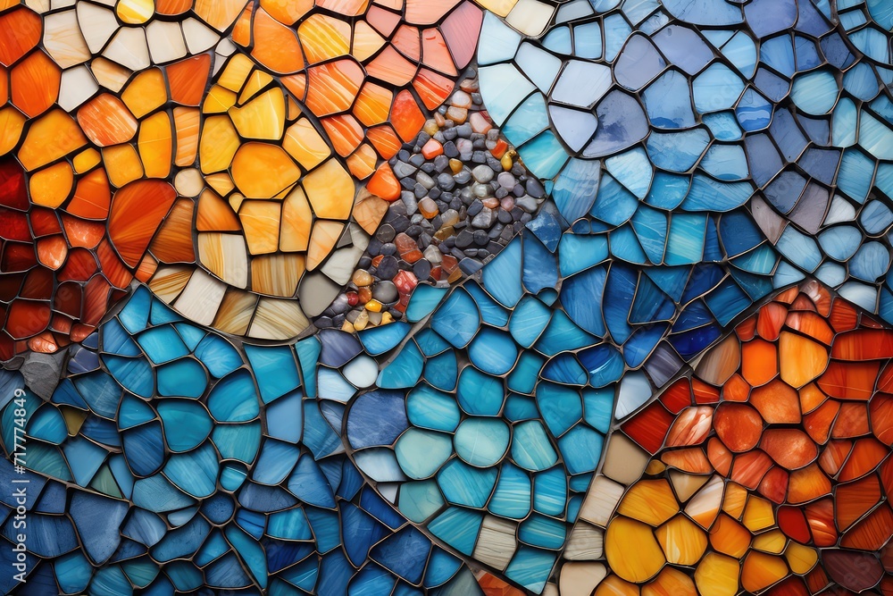 Mosaic tile wall texture background, Generative Ai Mosaic tile wall texture background, Generative Ai