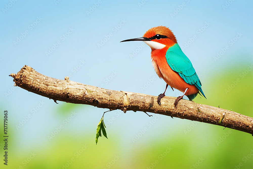 Obraz premium Bird sitting scene in beautiful nature ai generator
