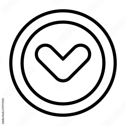 Angle Down Vector Icon