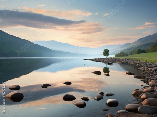 lakeside tranquility: nature's perfect reflection