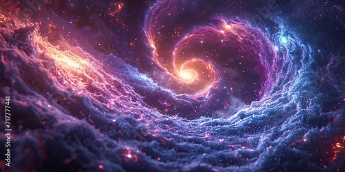 Purple Vortex Nebula Generative AI