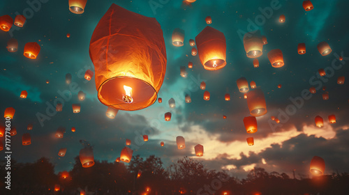 Lanterns in the sky