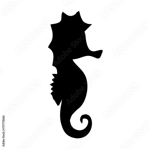 black seahorse silhouette in the sea
