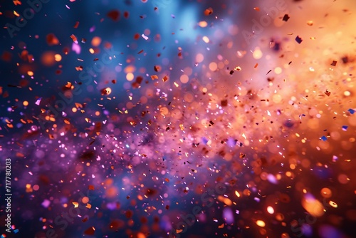 Purple and Orange Fireworks Explosion Generative AI