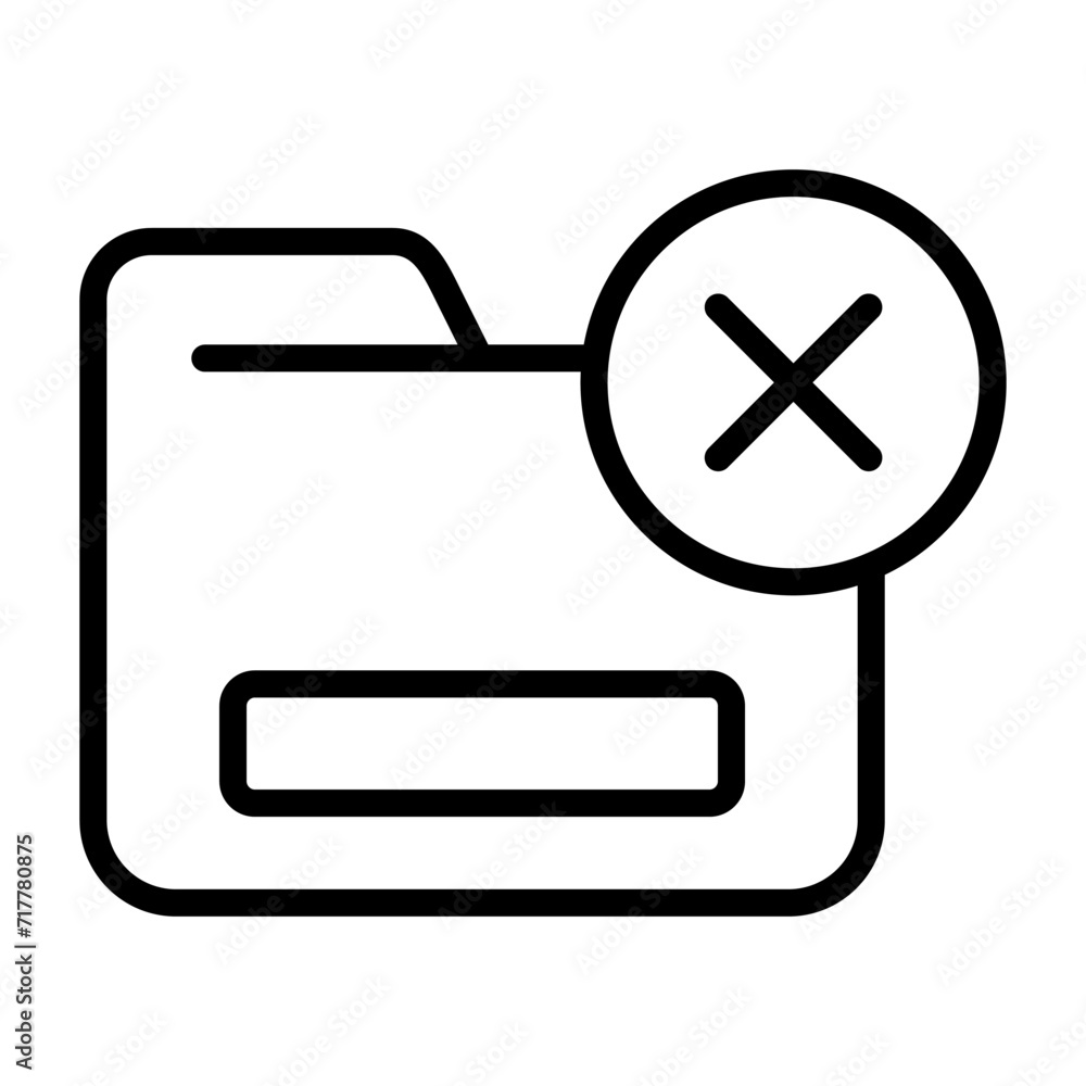 Folder with a Cross Vector Icon Folder with a Cross Vector Icon