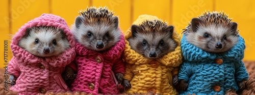 Hedgehog Hoodie Haven: A Cute and Cozy Winter Trend Generative AI photo