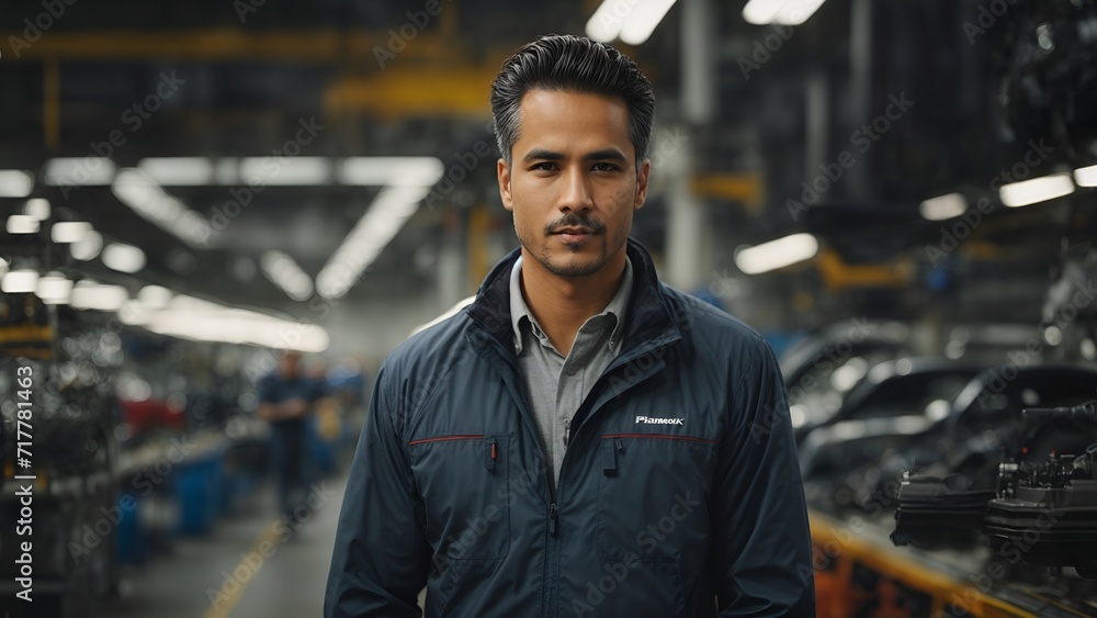 Automotive engineer in the factory Automotive engineer in the factory