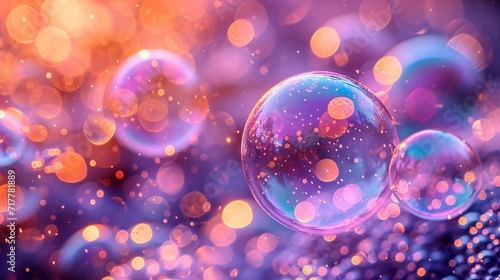 Bubble-licious: A Purple Bubble in a Blur of Light Generative AI