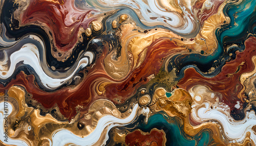 Swirly Background made out of oil paint and gold