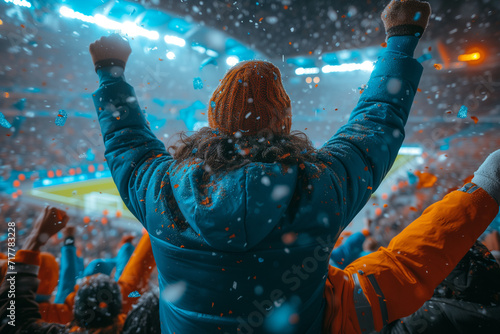 Football stadium on match day full of fans