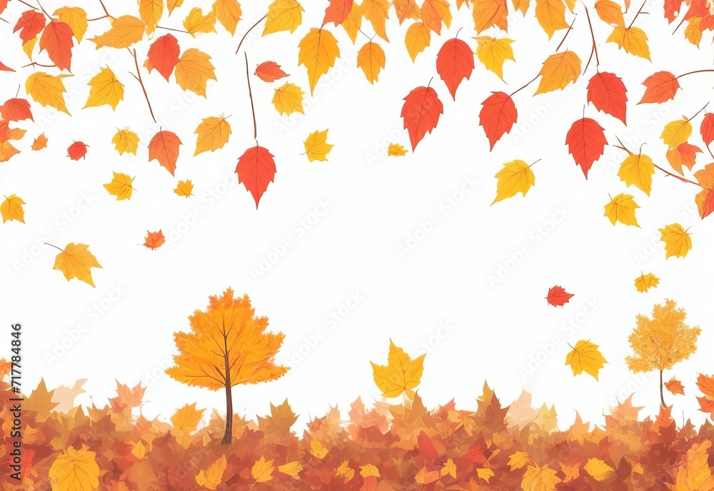 Obraz premium Hand drawn flat autumn background