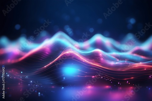  abstract light background, technology abstract, abstract background with technology wave 