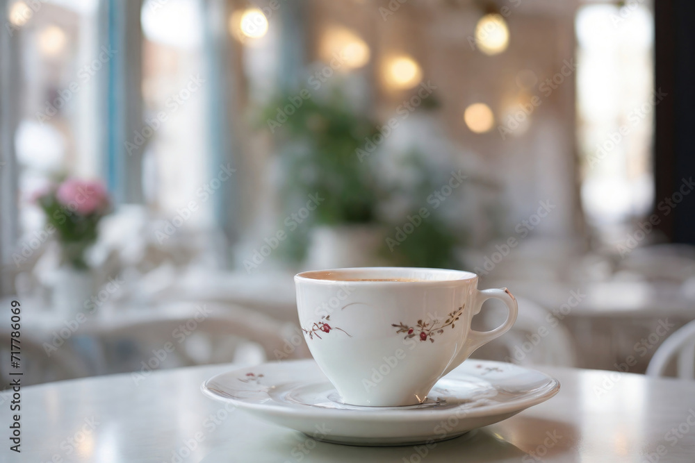 cup of coffee on the table in cafe cup of coffee on the table in cafe
