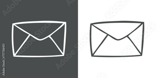 Logo bandeja de entrada. Símbolo de mensaje. Silueta de sobre cerrado