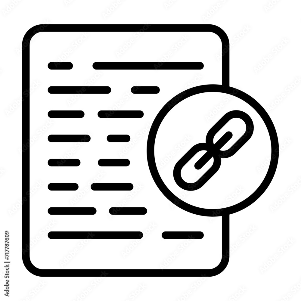 Document Link Vector Icon