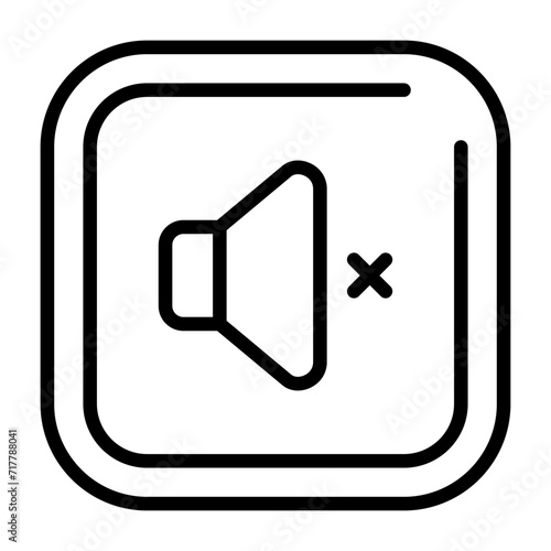 Mute Square Vector Icon
