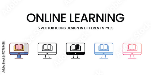 Online Learning icons set vector illustration. vector stock,