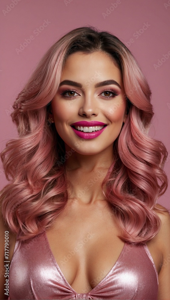 portrait of a blonde woman pink lipstick portrait of a blonde woman pink lipstick