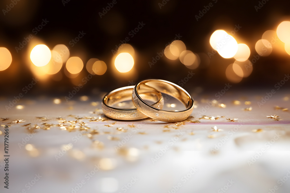 Wedding rings on a bokeh background Wedding rings on a bokeh background