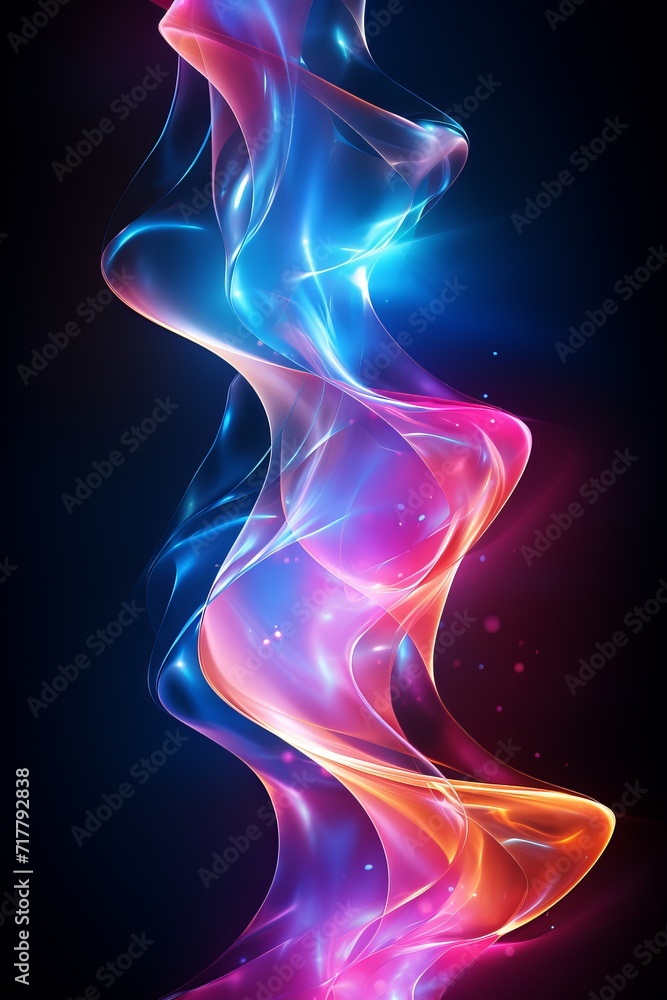 Dynamic neon wave. luminous abstract flow with vibrant colors for modern design projects. Vertical Dynamic neon wave. luminous abstract flow with vibrant colors for modern design projects. Vertical
