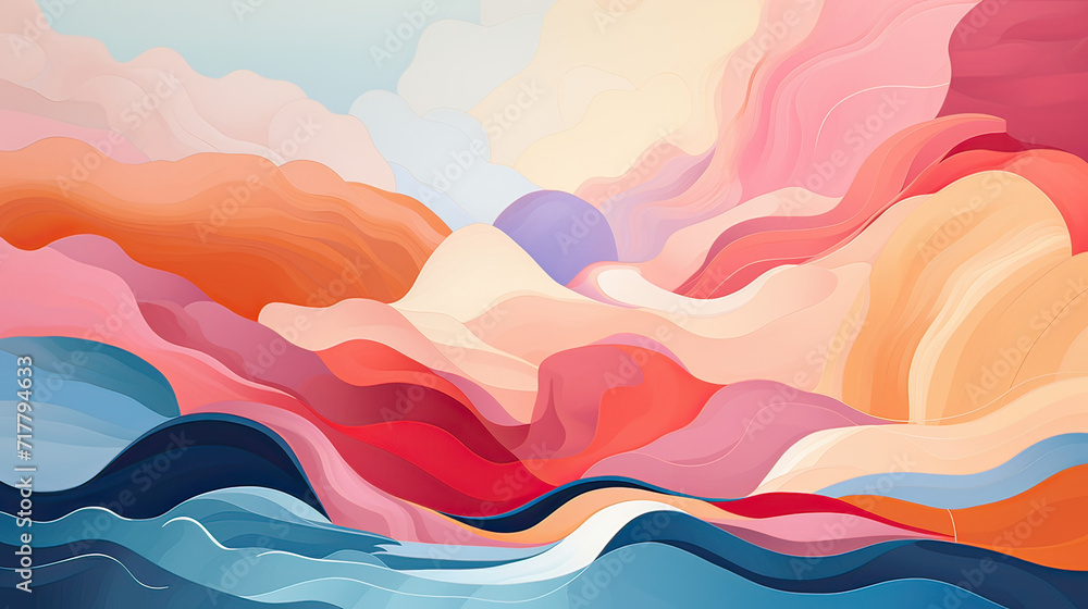 Modern Nature Love Palette A Visual Journey in Abstract Form Background Ai Generative