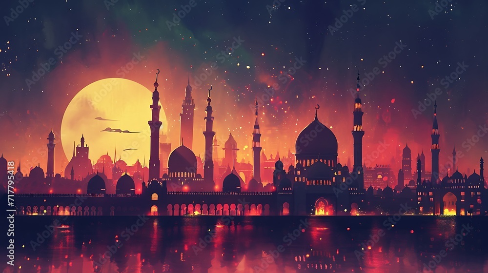 Ramadan muslim holiday background wallpaper design, greetings card, poster