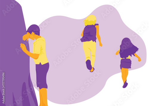 Kids playing Hide and seek