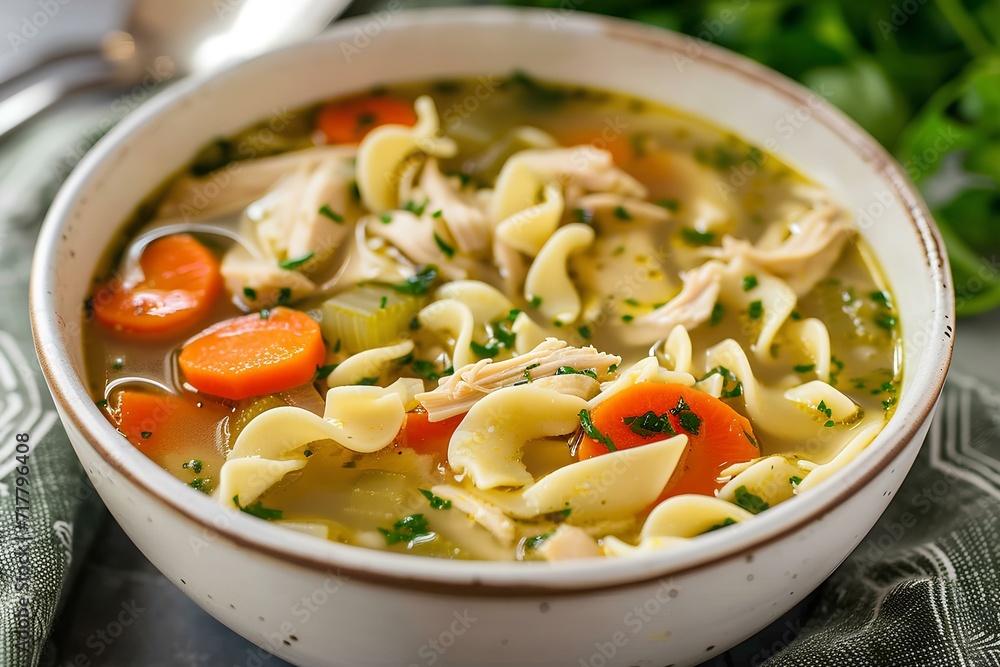 savory instant pot chicken noodle soup. generative AI savory instant pot chicken noodle soup. generative AI