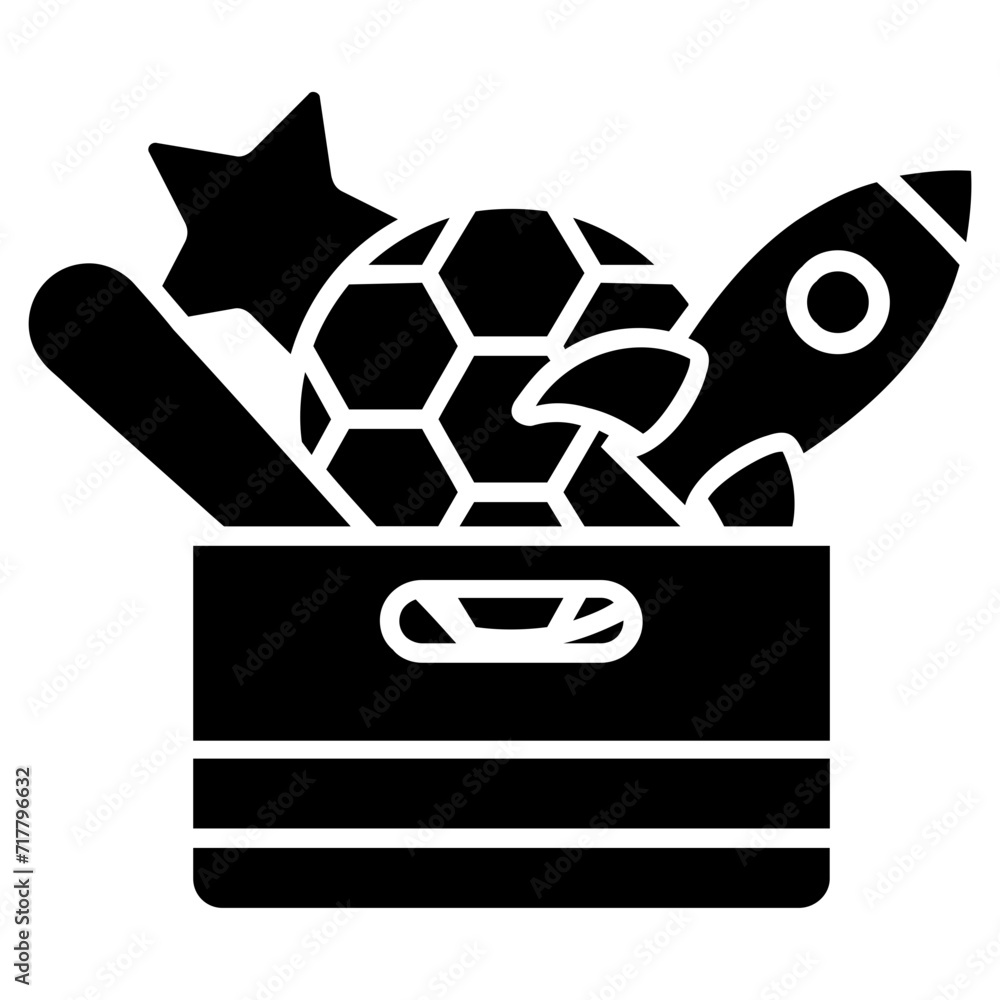 Toys box glyph icon Illustration vector grapic Toys box glyph icon Illustration vector grapic