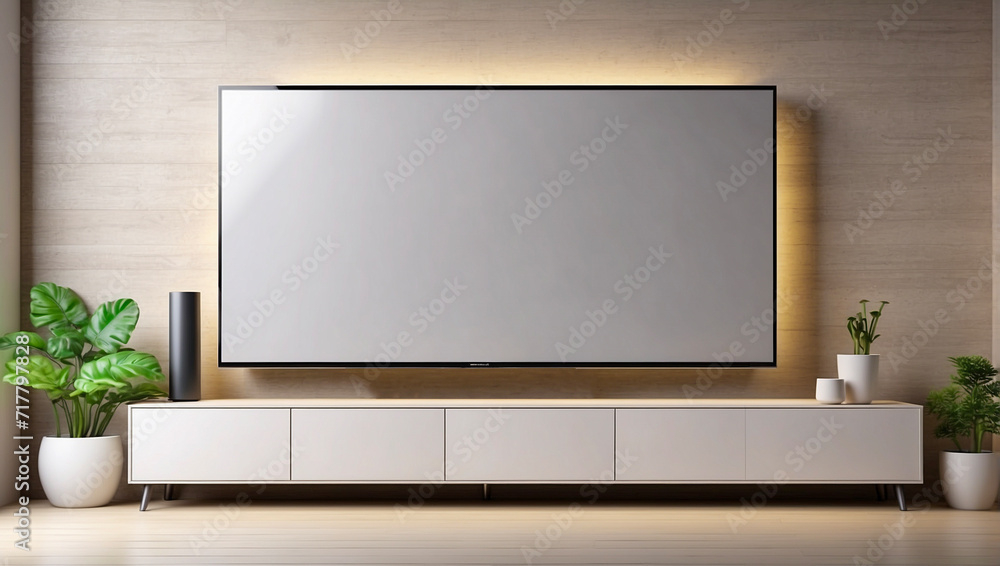 Blank screen TV on the wall, LED TV Blank screen TV on the wall, LED TV