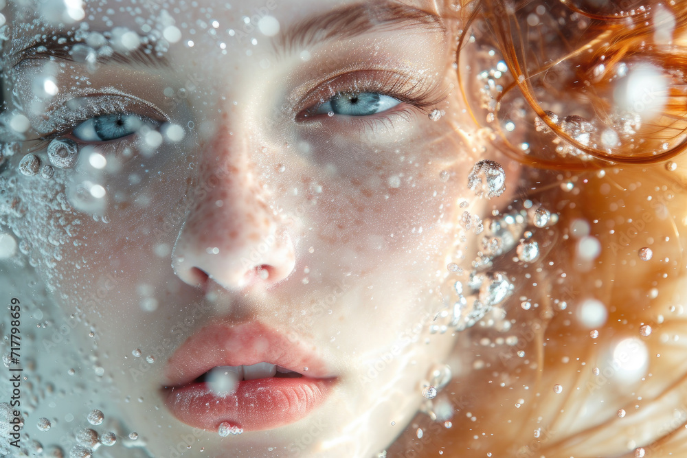 beautiful women under the water