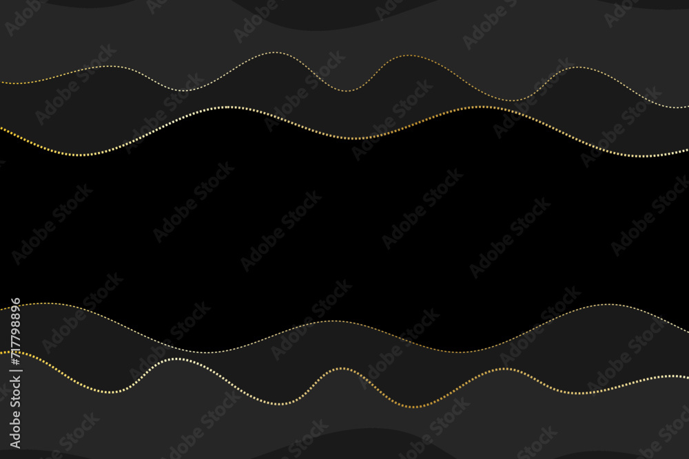 Modern Golden And Black Wave Lines Pattern Abstract Background. Modern Banner. Wallpaper. Vector Illustration. Frame Modern Golden And Black Wave Lines Pattern Abstract Background. Modern Banner. Wallpaper. Vector Illustration. Frame