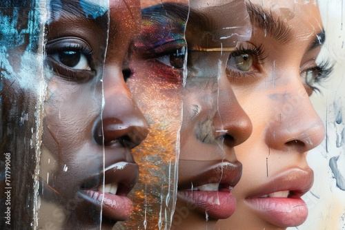 A collage of three different women's faces