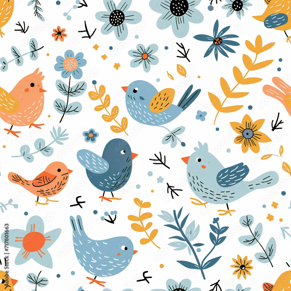 seamless pattern with birds