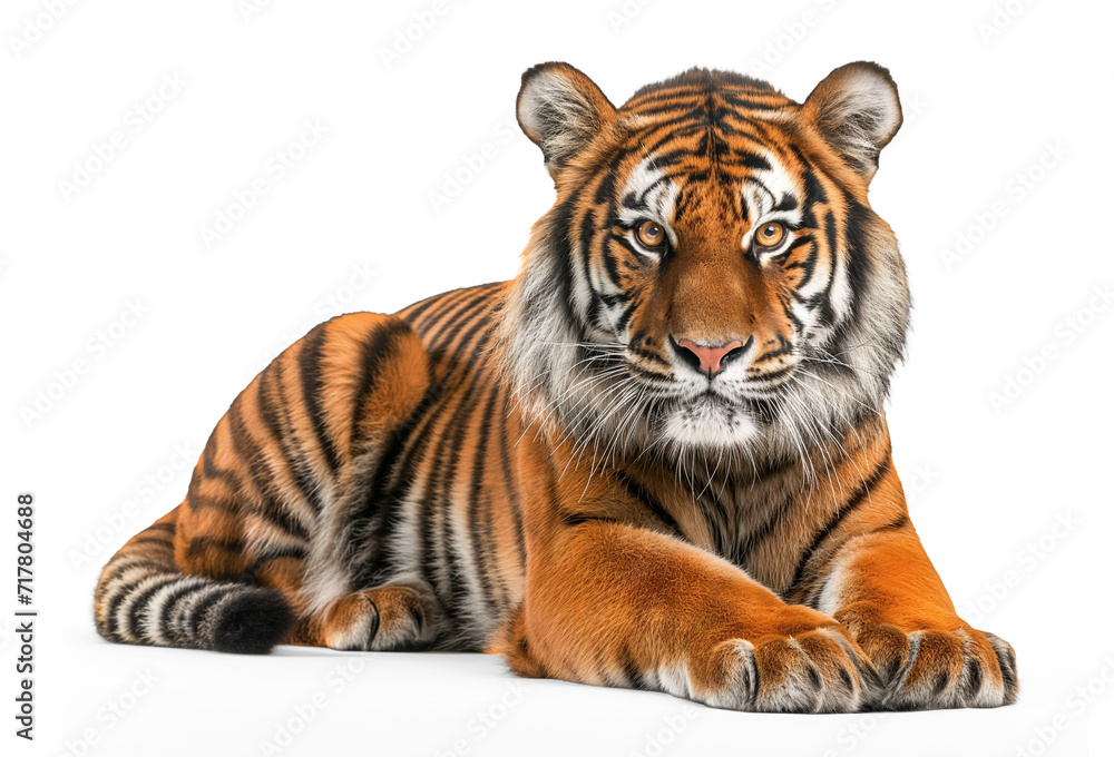 Naklejka premium Beautiful tiger isolated on white transparent background, png 